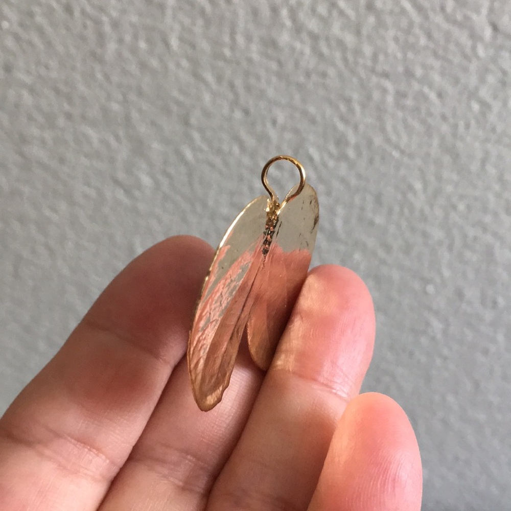 Rare 24k Gold Dipped Real Leaf Pendant - image 3